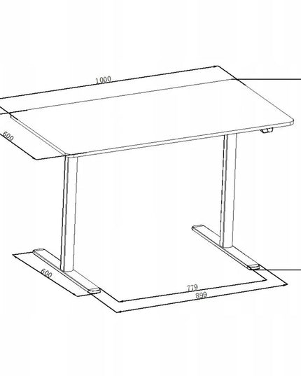 Mažas elektrinis rašomasis stalas 100x60cm Spacetronik, reguliuojamas darbui stovint