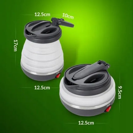 Mažas kelioninis elektrinis sulankstomas silikoninis virdulys 600ml 750W su krepšeliu