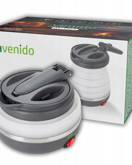 Mažas kelioninis elektrinis sulankstomas silikoninis virdulys 600ml 750W su krepšeliu