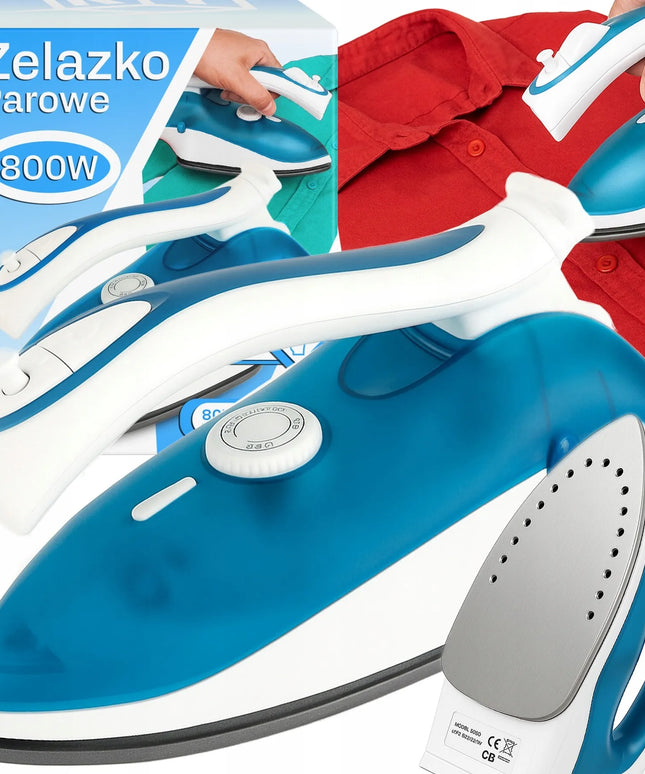Mažas kelioninis garinis lygintuvas drabužiams, sulankstomas, 800W, 80ml, lengvas