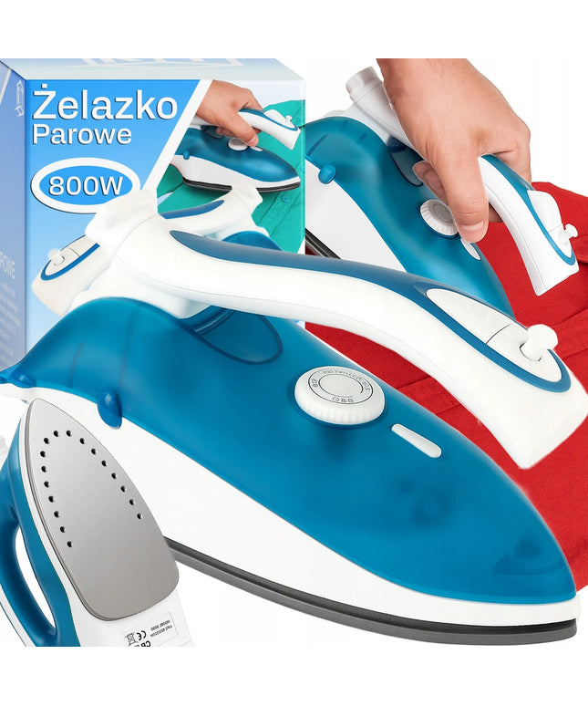 Mažas kelioninis garinis lygintuvas drabužiams, sulankstomas, 800W, 80ml, lengvas