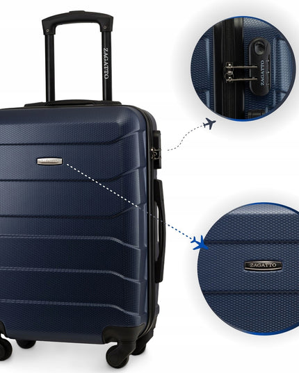 Mažas lagaminas rankiniam bagažui Zagatto 55x40x20 Ryanair – kietas ABS lagaminas su 4 ratukais ir užraktu
