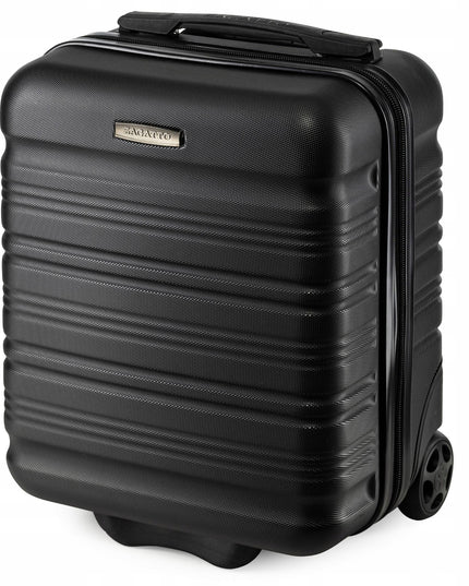 Mažas lagaminas su ratukais 40x30x20 cm rankinis bagažas lėktuvui WizzAir Ryanair kelioninis kietas lagaminas ABS plastikas juodas Zagatto ZG508
