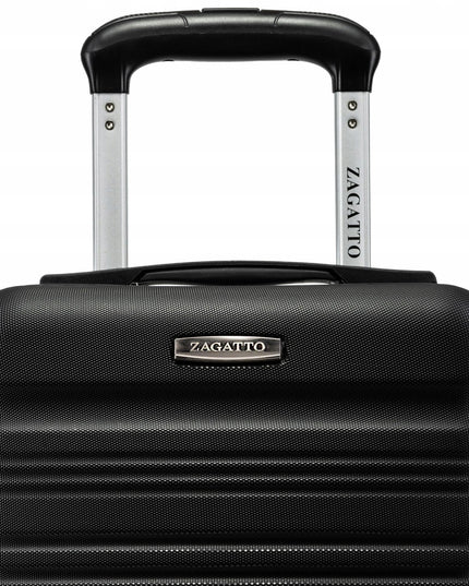 Mažas lagaminas su ratukais 40x30x20 cm rankinis bagažas lėktuvui WizzAir Ryanair kelioninis kietas lagaminas ABS plastikas juodas Zagatto ZG508