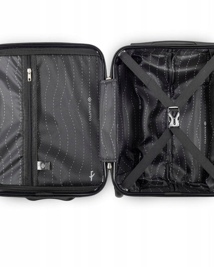 Mažas lagaminas su ratukais 40x30x20 cm rankinis bagažas lėktuvui WizzAir Ryanair kelioninis kietas lagaminas ABS plastikas juodas Zagatto ZG508