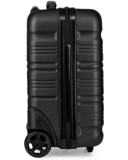 Mažas lagaminas su ratukais 40x30x20 cm rankinis bagažas lėktuvui WizzAir Ryanair kelioninis kietas lagaminas ABS plastikas juodas Zagatto ZG508