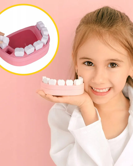 Mažojo gydytojo rinkinys MalPlay, medinis dentisto žaislas lagaminėlyje