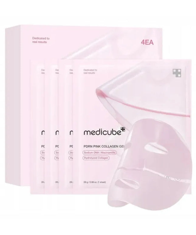 Medicube PDRN Pink Collagen Jelly Gel Mask kolageninė hidrogelinė kaukė, 4 vnt.