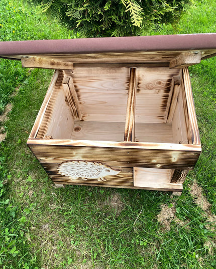 Medinis namelis ežiui, ežių veisimosi namelis, prieglauda XXL