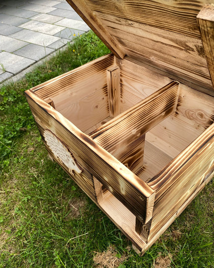 Medinis namelis ežiui, ežių veisimosi namelis, prieglauda XXL