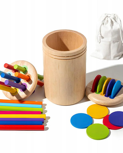 Medinis spalvų rūšiuoklis Montessori lavinamasis žaislas