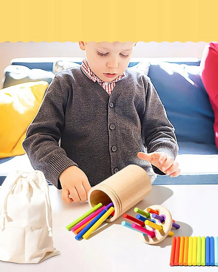 Medinis spalvų rūšiuoklis Montessori lavinamasis žaislas