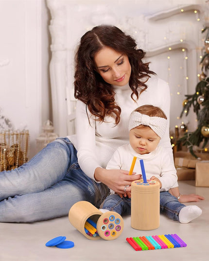 Medinis spalvų rūšiuoklis Montessori lavinamasis žaislas
