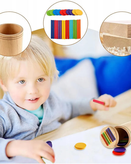 Medinis spalvų rūšiuoklis Montessori lavinamasis žaislas