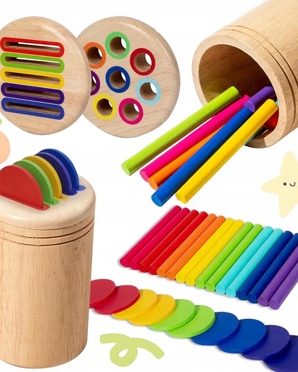 Medinis spalvų rūšiuoklis Montessori lavinamasis žaislas