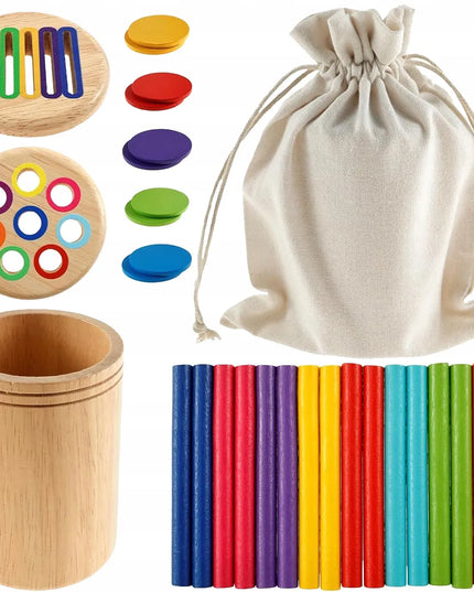 Medinis spalvų rūšiuoklis Montessori lavinamasis žaislas