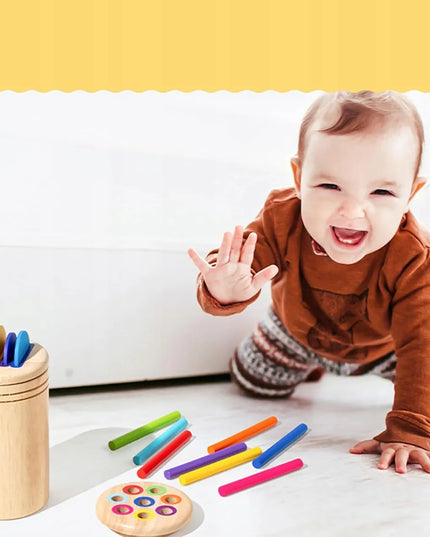 Medinis spalvų rūšiuoklis Montessori lavinamasis žaislas