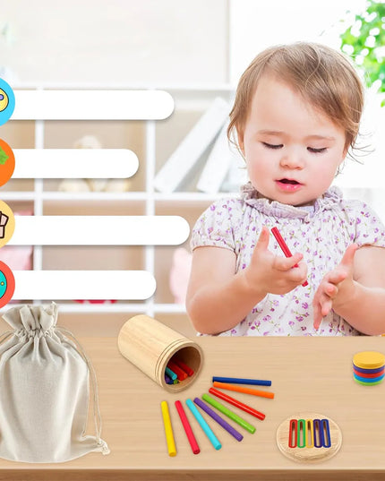 Medinis spalvų rūšiuoklis Montessori lavinamasis žaislas