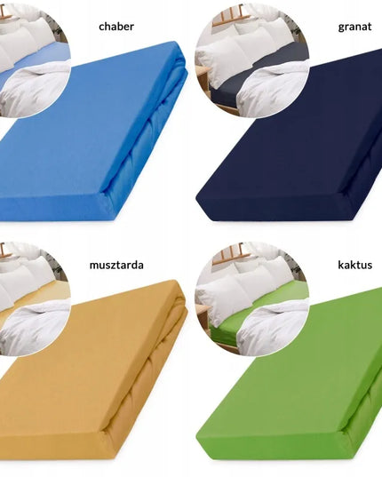 Medvilninė paklodė su guma 160x200 minkštas JERSEY 100% Spalva pasirinktinai