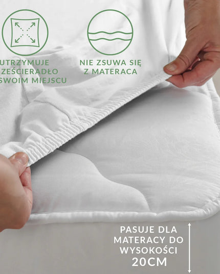 Medvilninė paklodė su guma 200x220 LYGUS DŽERSIS 100% – įvairios spalvos
