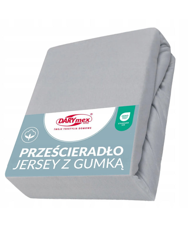 Medvilninė paklodė su guma 200x220 LYGUS DŽERSIS 100% – įvairios spalvos