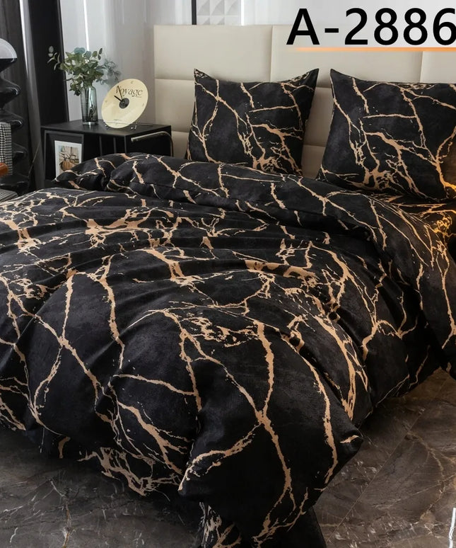 Medvilninės satino patalynės komplektas 200x220 + 2 užvalkalai + paklodė A2886