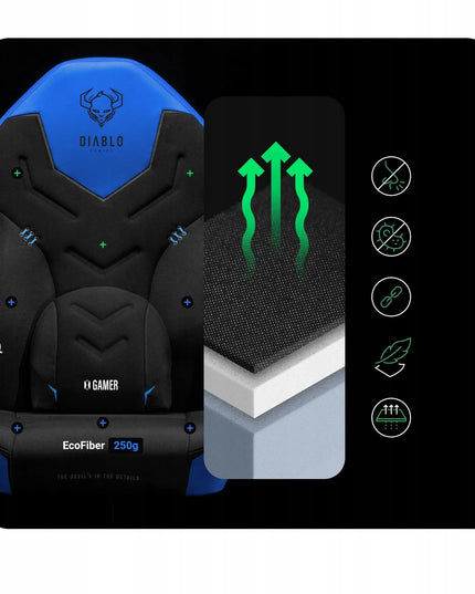 Medžiaginė žaidimų kėdė Diablo X-Gamer 2.0 Normal Size Cool Water