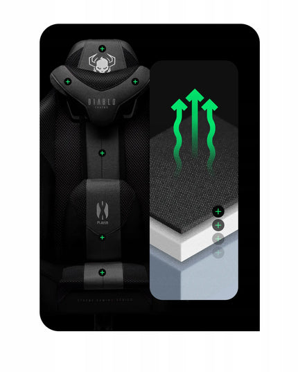 Medžiaginė žaidimų kėdė DIABLO X-Player 2.0 Normal Size: juoda