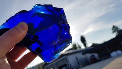 Mėlyno stiklo luitai dekoratyviniai gabionams 5kg 100-200mm