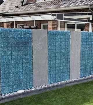 Mėlyno stiklo luitai dekoratyviniai gabionams 5kg 100-200mm