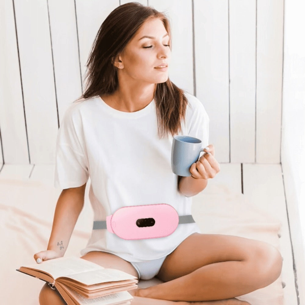 Šildantis menstruacijų diržas su masažo funkcija, skausmo malšinimui pilvo, nugaros ir juosmens srityje