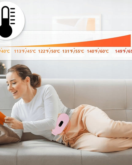 Šildantis menstruacijų diržas su masažo funkcija, skausmo malšinimui pilvo, nugaros ir juosmens srityje