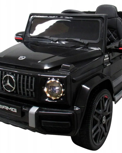 Mercedes-Benz G63, juodas, elektrinis automobilis vaikams, minkšta eko-odos sėdynė, EVA ratai