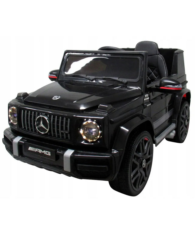Mercedes-Benz G63, juodas, elektrinis automobilis vaikams, minkšta eko-odos sėdynė, EVA ratai