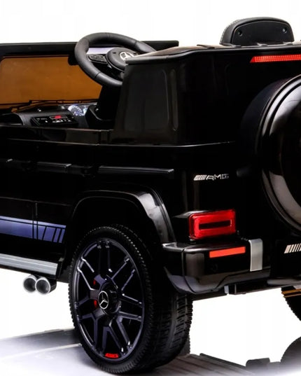 Mercedes-Benz G63, juodas, elektrinis automobilis vaikams, minkšta eko-odos sėdynė, EVA ratai