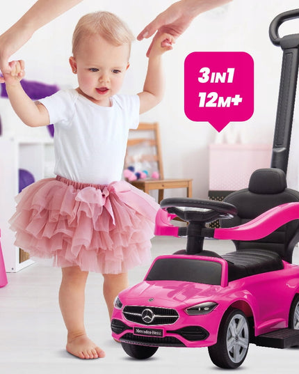 Mercedes C-Class paspirtukas, stūmikas ir vaikštynė mažylėms