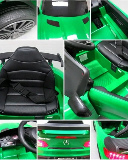 Mercedes GTR-S žalias, minkšti EVA ratai, minkšta sėdynė, licencijuotas