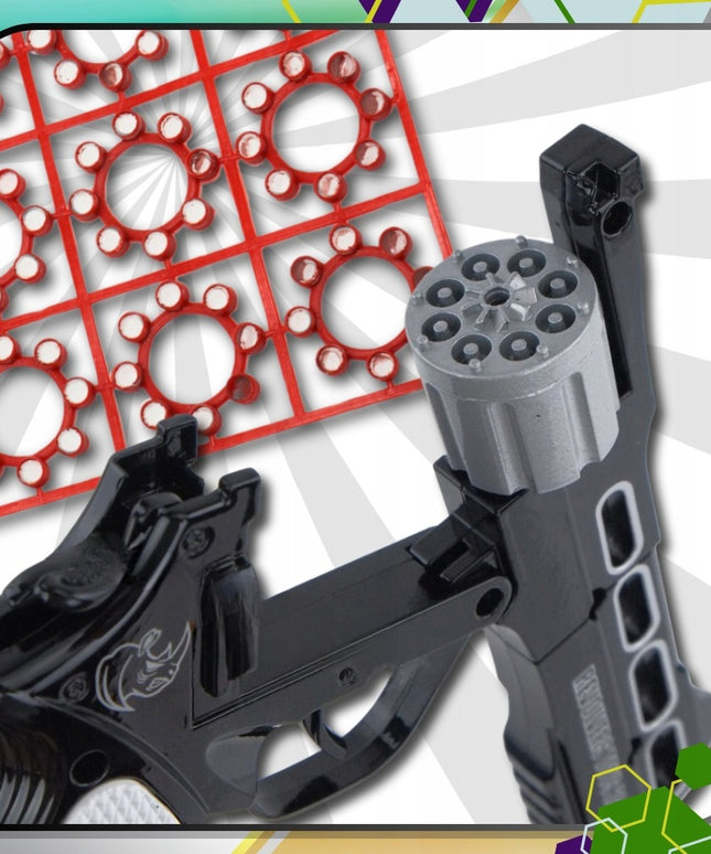 Metalinis Kapiszoninis Revolveris Bang Gun 360 Šūvių Rinkinys – Vaikams ir Kolekcionieriams