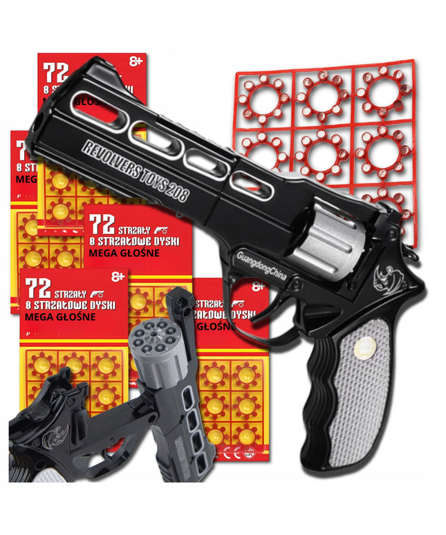 Metalinis Kapiszoninis Revolveris Bang Gun 360 Šūvių Rinkinys – Vaikams ir Kolekcionieriams