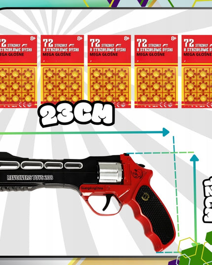 Metalinis Kapiszoninis Revolveris Bang Gun 360 Šūvių Rinkinys – Vaikams ir Kolekcionieriams