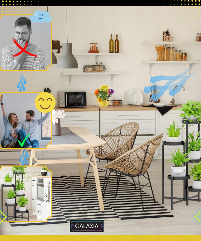 5 lygių metalinis gėlių stovas GALAXIA 82 x 48 x 48 cm