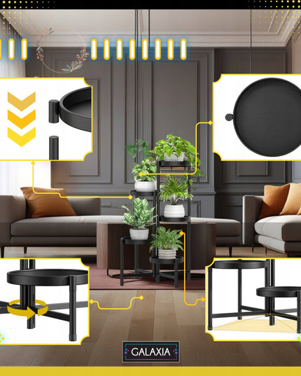 5 lygių metalinis gėlių stovas GALAXIA 82 x 48 x 48 cm