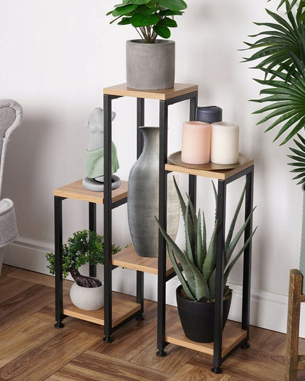 6 lygių metalinis gėlių stovas VILDE - 49 x 18 x 70 cm