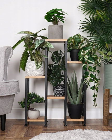 6 lygių metalinis gėlių stovas VILDE - 49 x 18 x 70 cm