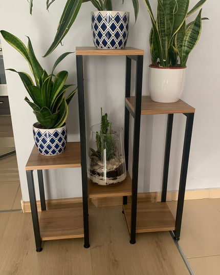 6 lygių metalinis gėlių stovas VILDE - 49 x 18 x 70 cm