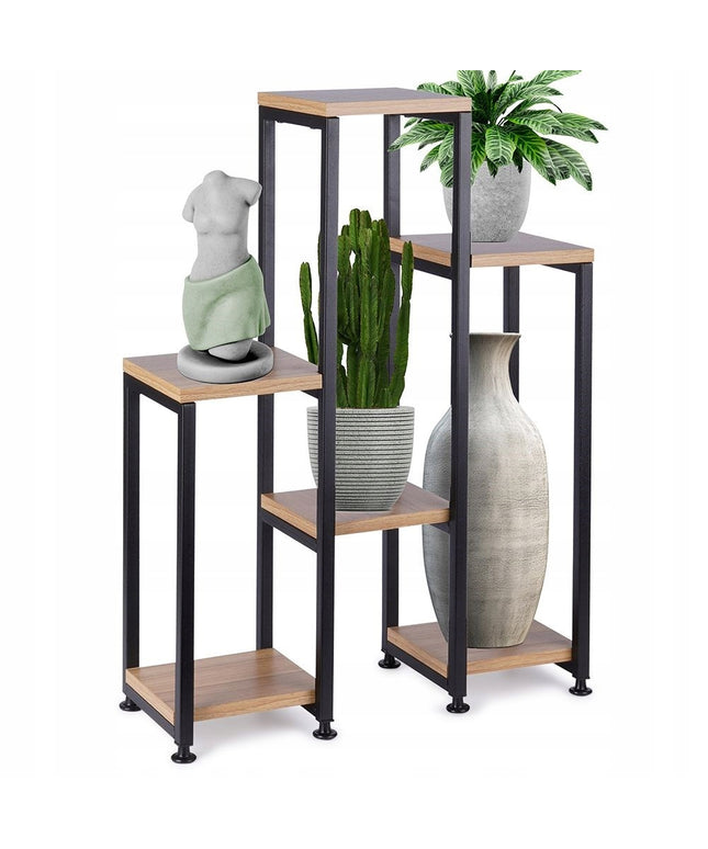 6 lygių metalinis gėlių stovas VILDE - 49 x 18 x 70 cm