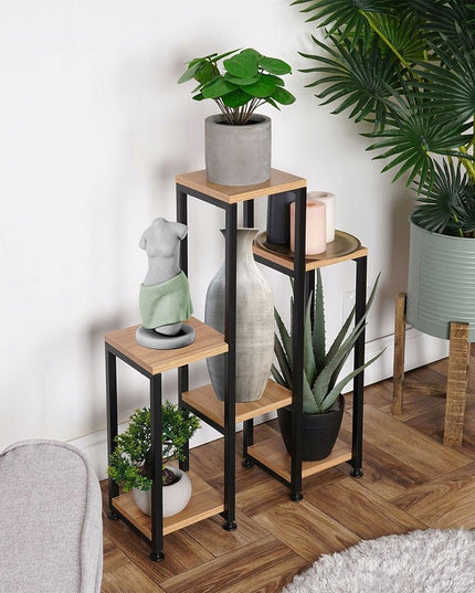 6 lygių metalinis gėlių stovas VILDE - 49 x 18 x 70 cm