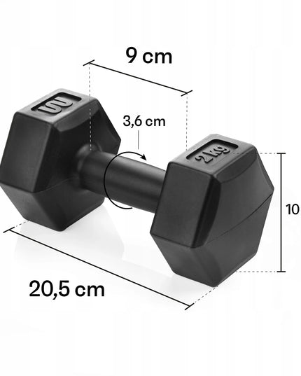 Meteor hanteliai, rinkinys 2x2kg, fitnesas, jėgos treniruotės