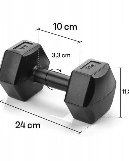 Meteor hanteliai, svarmenys, bituminių hantelių rinkinys 2x3kg, fitnesui ir sporto salei