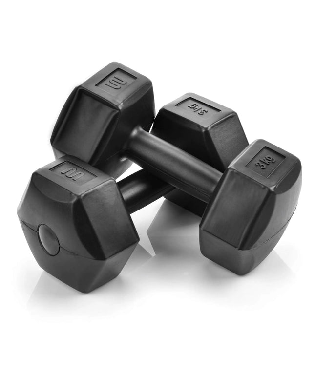 Meteor hanteliai, svarmenys, bituminių hantelių rinkinys 2x3kg, fitnesui ir sporto salei